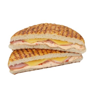 Sandwich with ham, cheese and hot sauce, italian, RTE, frozen, IWP, 14*200g, Mantinga