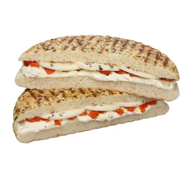 Sandwich with Mozzarella, tomato and basil sauce, italian, RTE, frozen, IWP, 14*200g, Mantinga