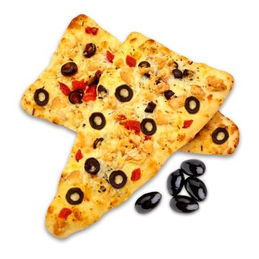 Pizza slice with chicken and olives (triangular), RTE, frozen, 60*125g, Latvijas Maiznieks