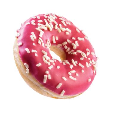 Donut with strawberry glaze, RTE, frozen, 36*54g, Vandemoortele