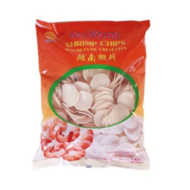 Chips with prawn flavour, white, small, 12*1kg, Sagiang